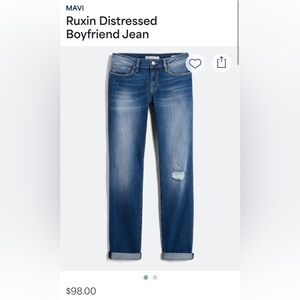 Mavi Distressed Blue Straight Leg Jeans